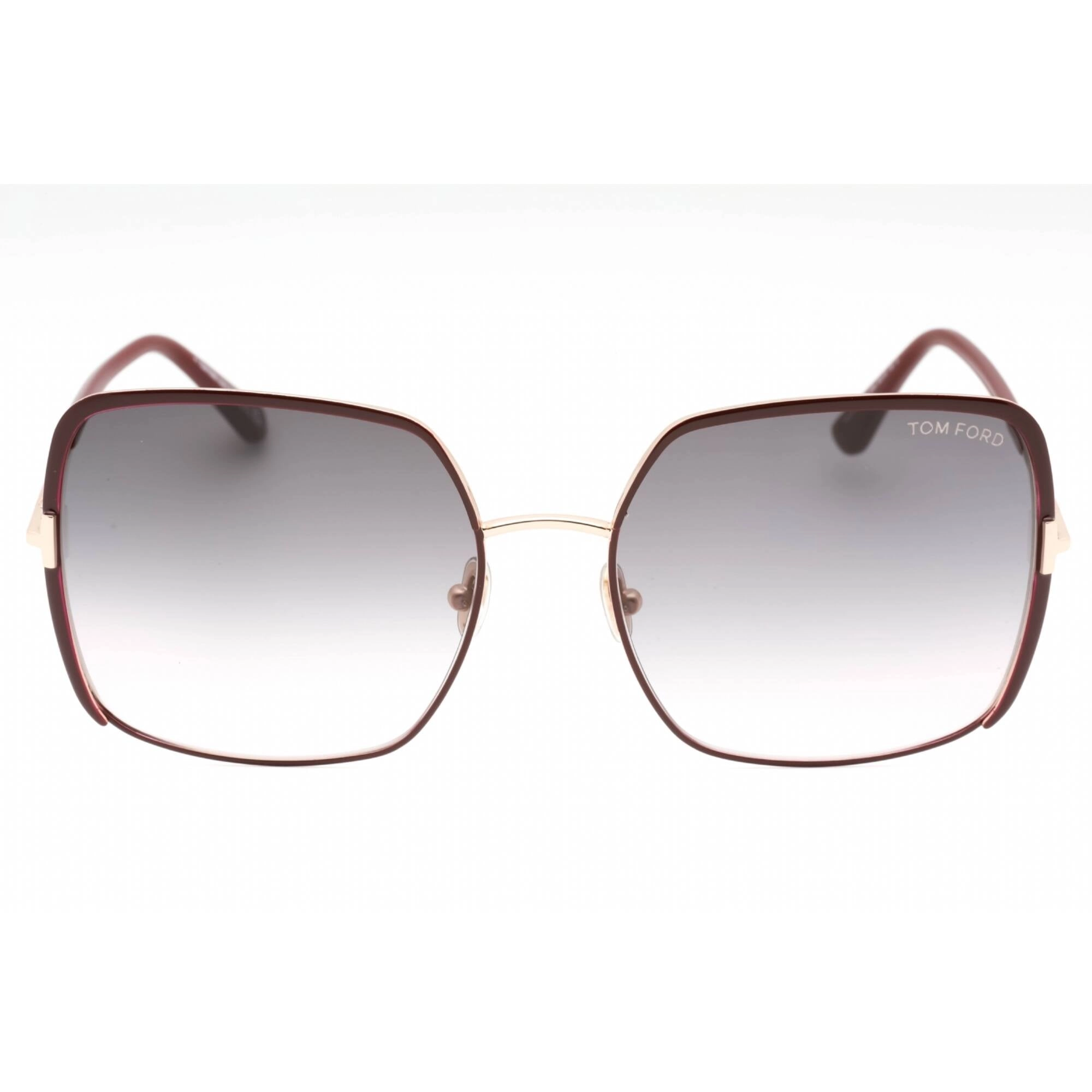 Tom Ford Women's Sunglasses - Shiny Bordeaux Metal Square Full Rim Frame | FT1006 69W