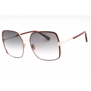 Tom Ford Women's Sunglasses - Shiny Bordeaux Metal Square Full Rim Frame | FT1006 69W