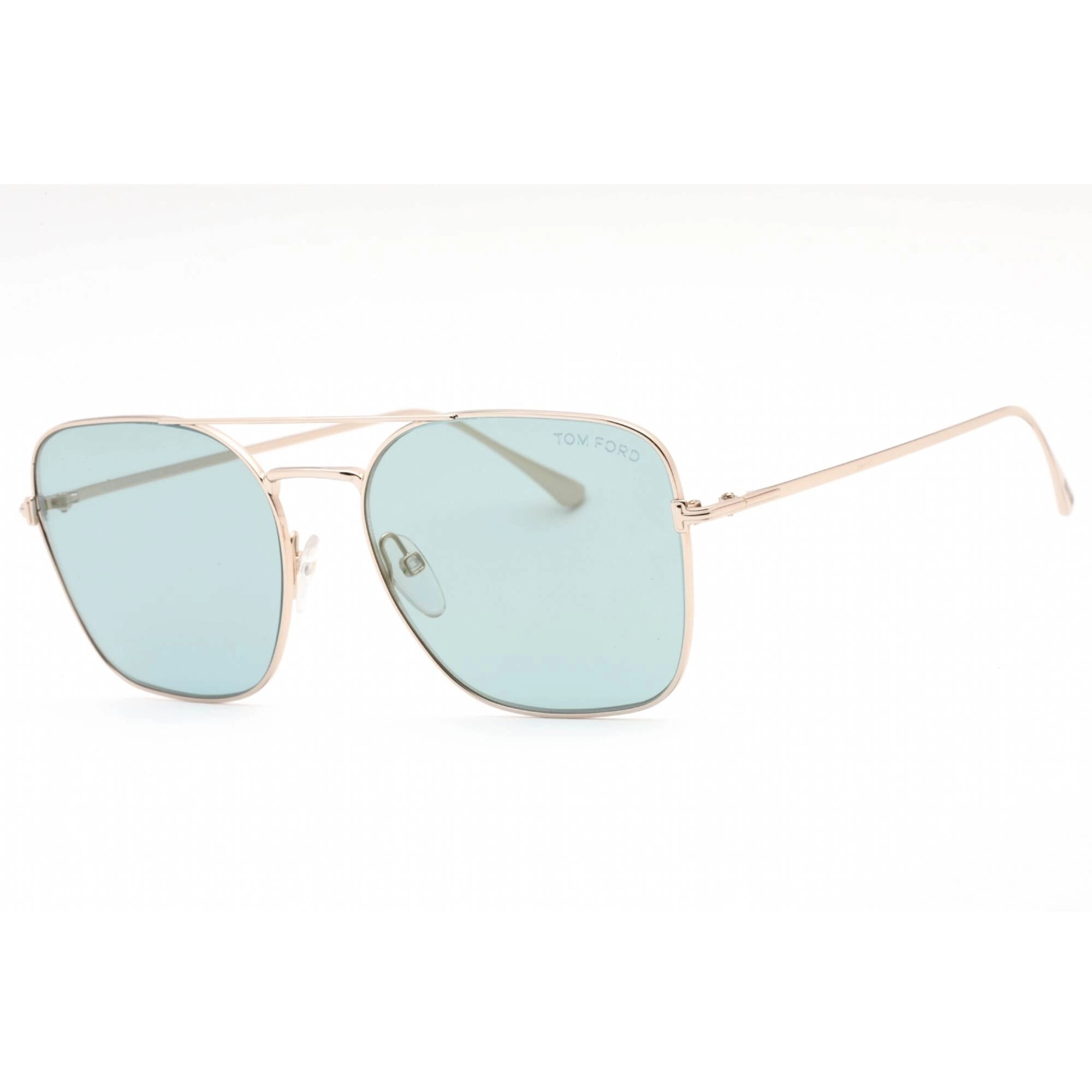 Tom Ford Women's Sunglasses - Shiny Rose Gold Frame Blue Mirror Lens | FT0680 28X