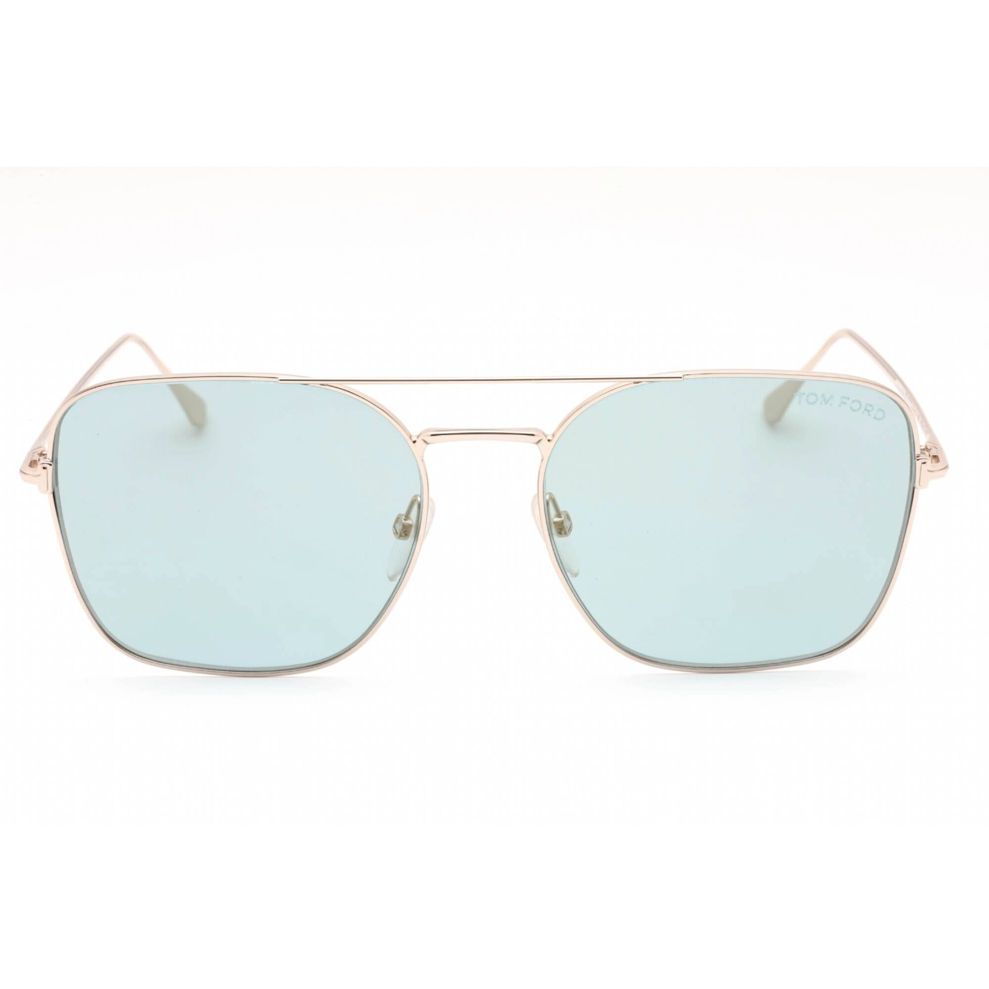 Tom Ford Women's Sunglasses - Shiny Rose Gold Frame Blue Mirror Lens | FT0680 28X
