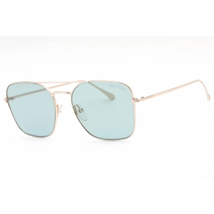 Tom Ford Women's Sunglasses - Shiny Rose Gold Frame Blue Mirror Lens | FT0680 28X