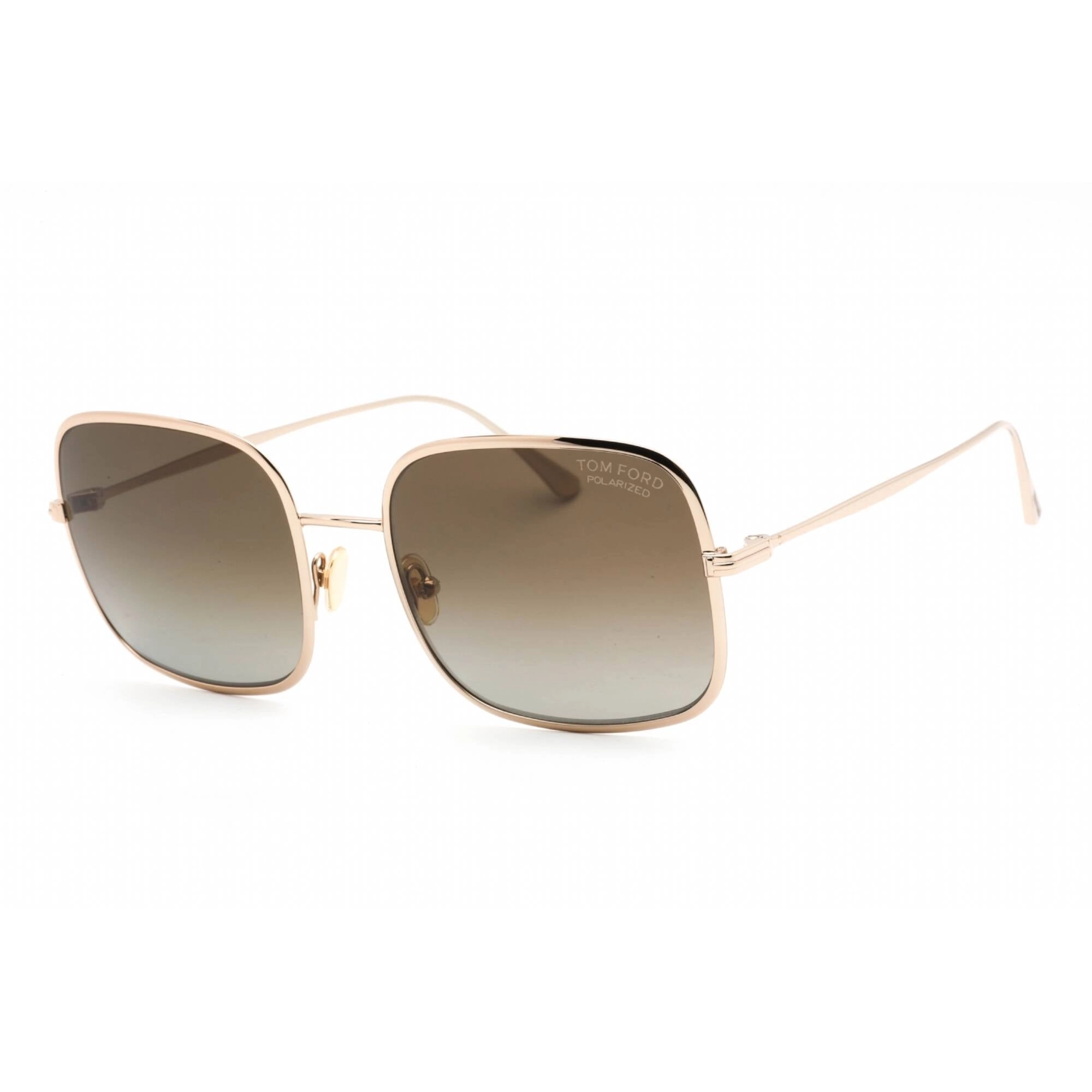 Tom Ford Women's Sunglasses - Shiny Rose Gold Metal Rectangular Frame | FT0865 28H