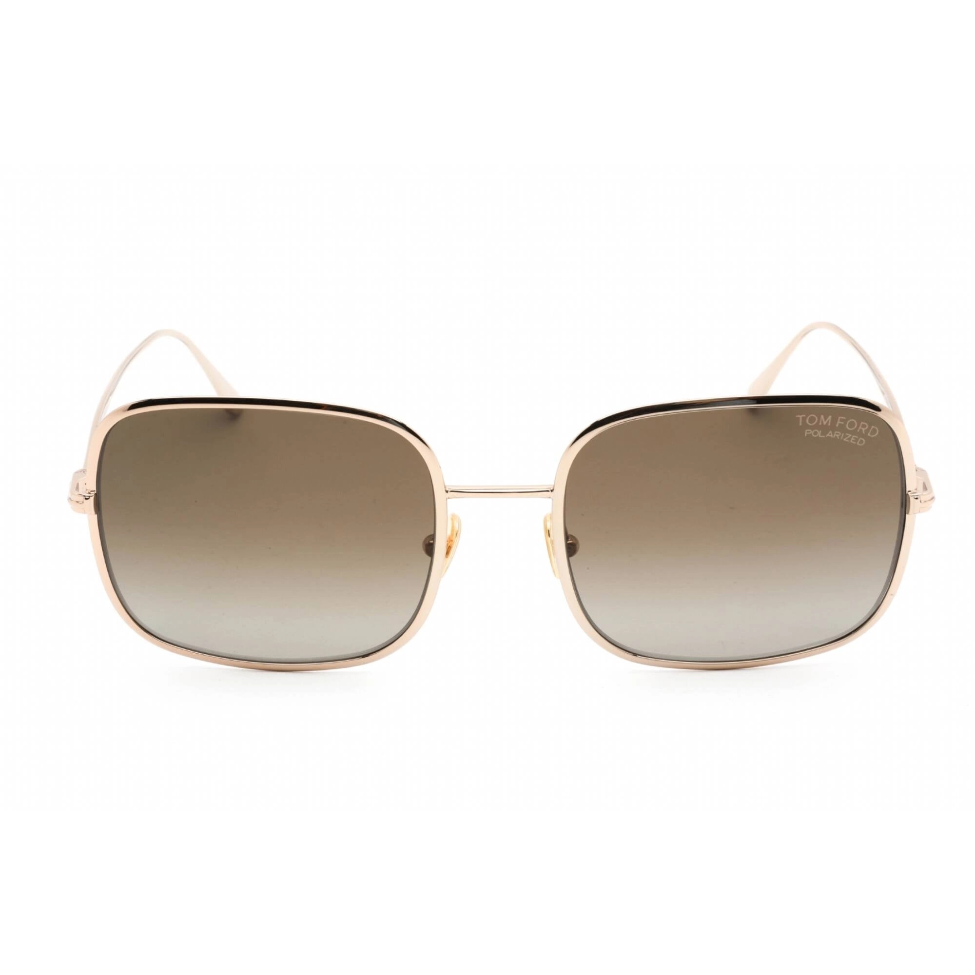 Tom Ford Women's Sunglasses - Shiny Rose Gold Metal Rectangular Frame | FT0865 28H