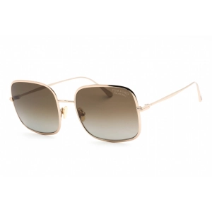 Tom Ford Women's Sunglasses - Shiny Rose Gold Metal Rectangular Frame | FT0865 28H
