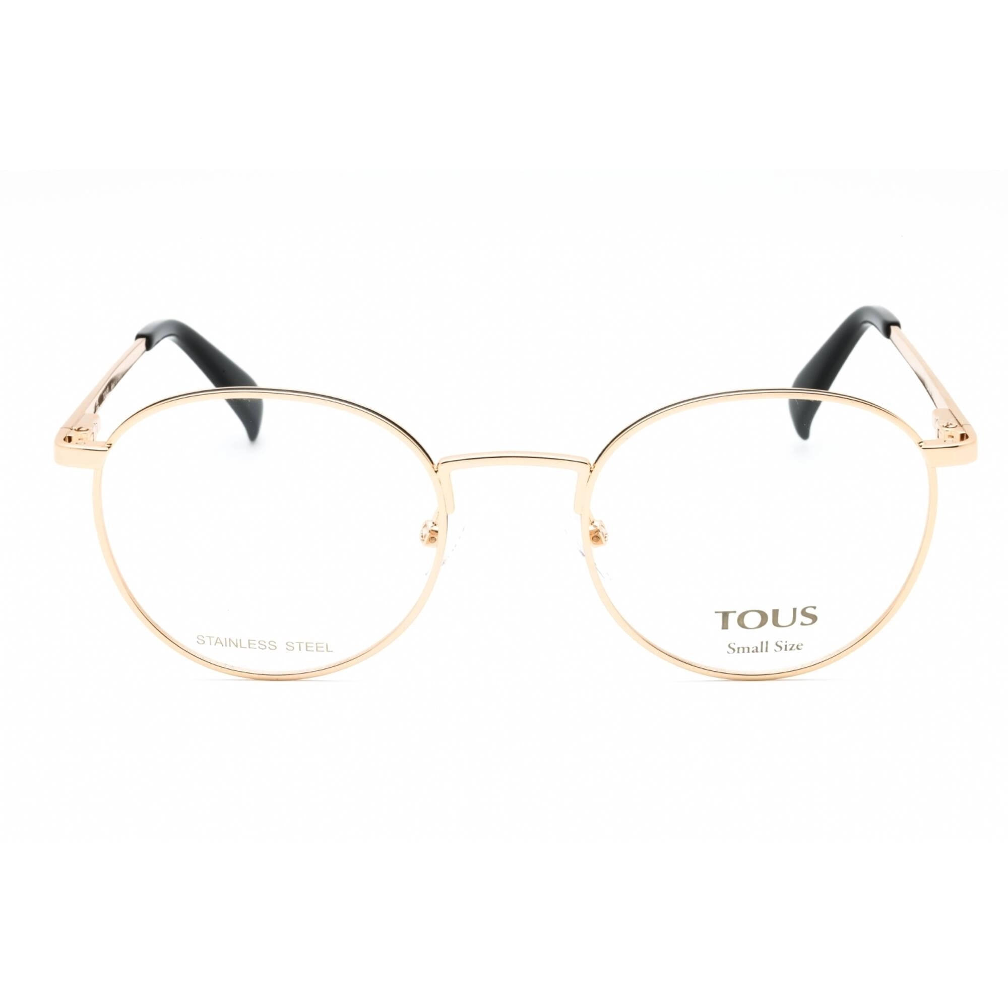 Tous Women's Eyeglasses - Shiny Rose Gold Metal Round Full Rim Frame | VTO443L 0301