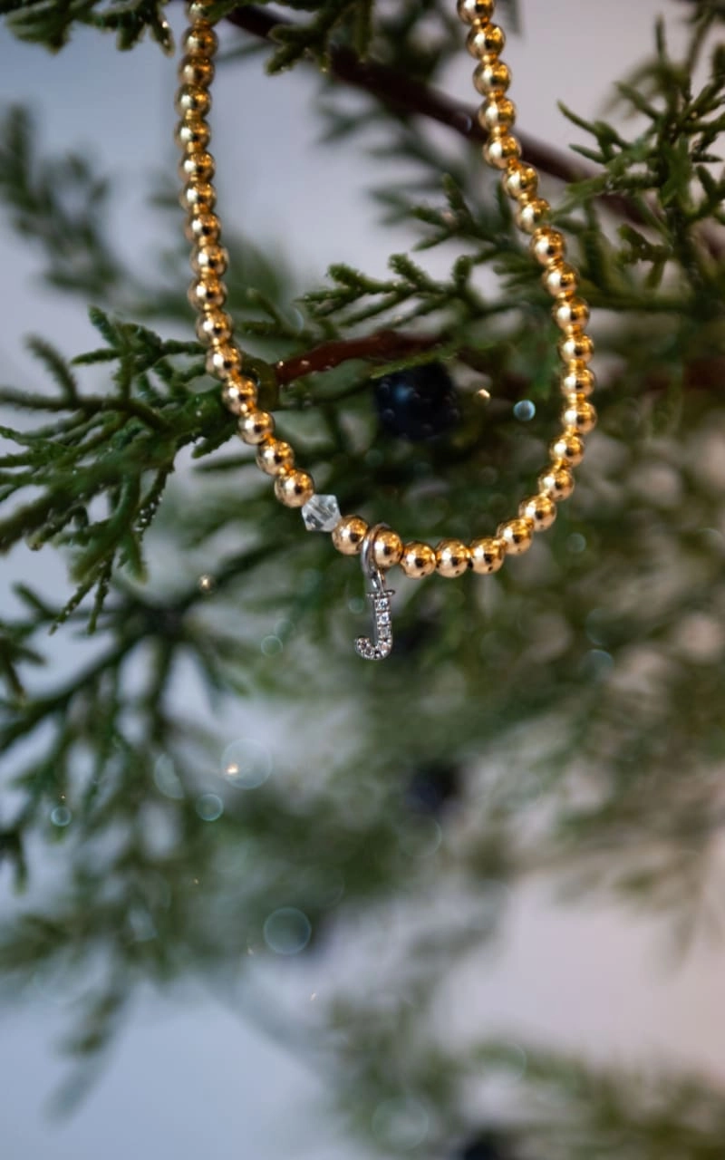 Twisted Baubles- Initial Pave Svarowski Gold Plated Bracelet