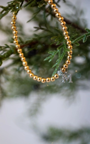 Twisted Baubles- Initial Pave Svarowski Gold Plated Bracelet