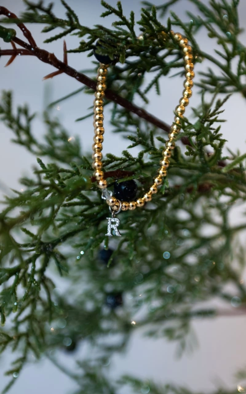 Twisted Baubles- Initial Pave Svarowski Gold Plated Bracelet