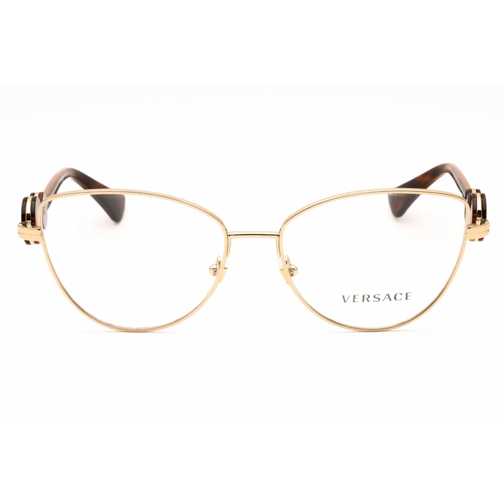 Versace Women's Eyeglasses - Light Gold Metal Cat Eye Full Rim Frame | 0VE1284 1489