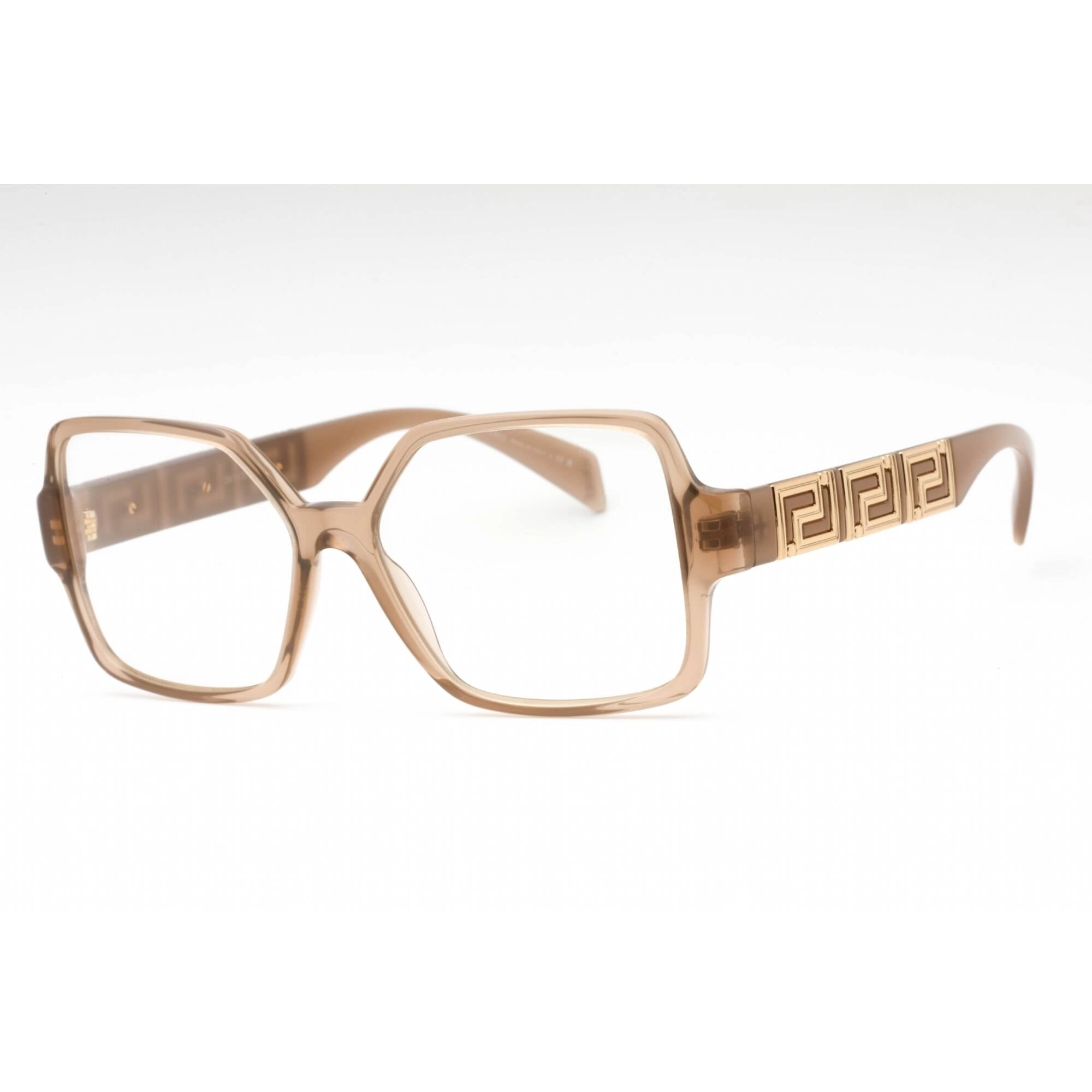 Versace Women's Eyeglasses - Opal Beige Plastic Square Full Rim Frame | 0VE3337 5403
