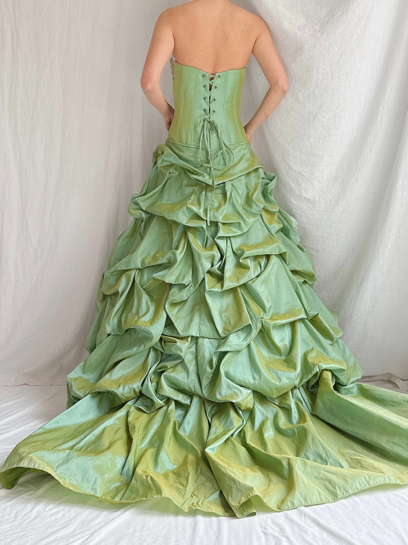 Vintage Alliage Paris Ruche Iridescent Gown - XS-M