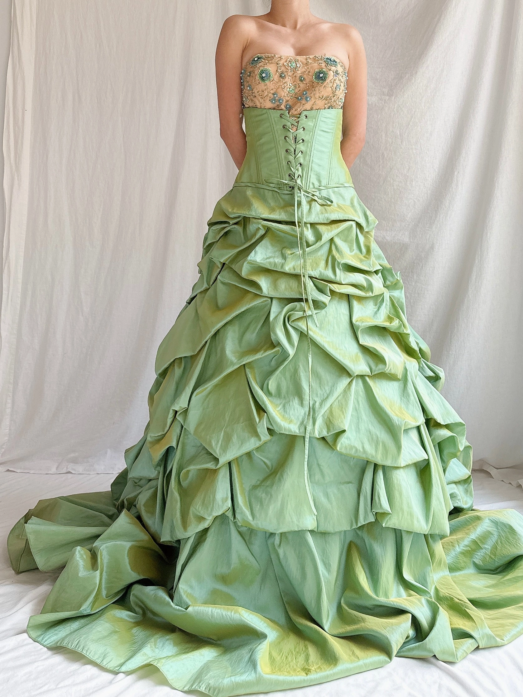 Vintage Alliage Paris Ruche Iridescent Gown - XS-M