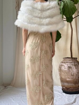 Vintage Marabou Feather Shawl - OSFM