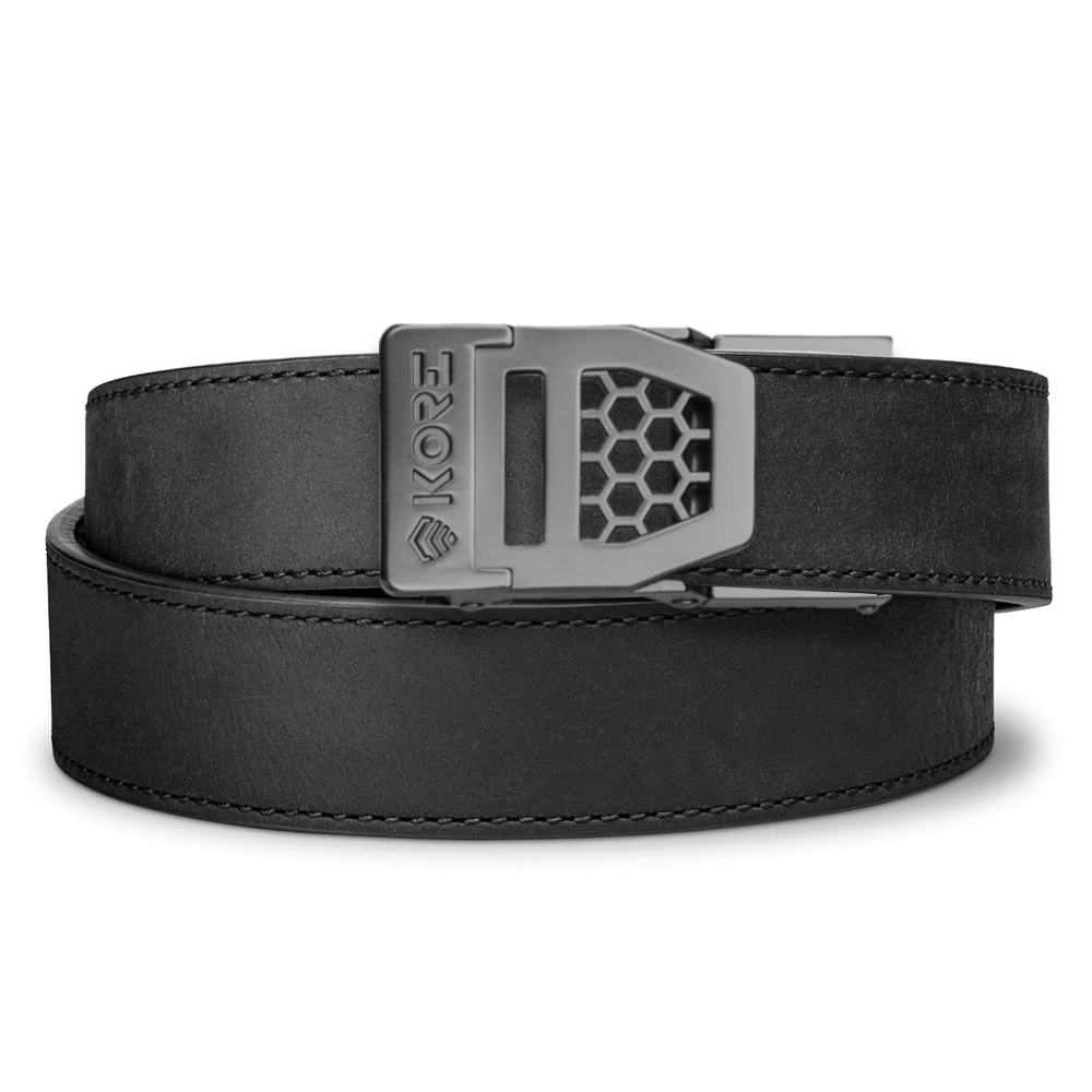 X SERIES BUCKLE  | BLACK BUFFALO LEATHER GUN BELT 1.5"