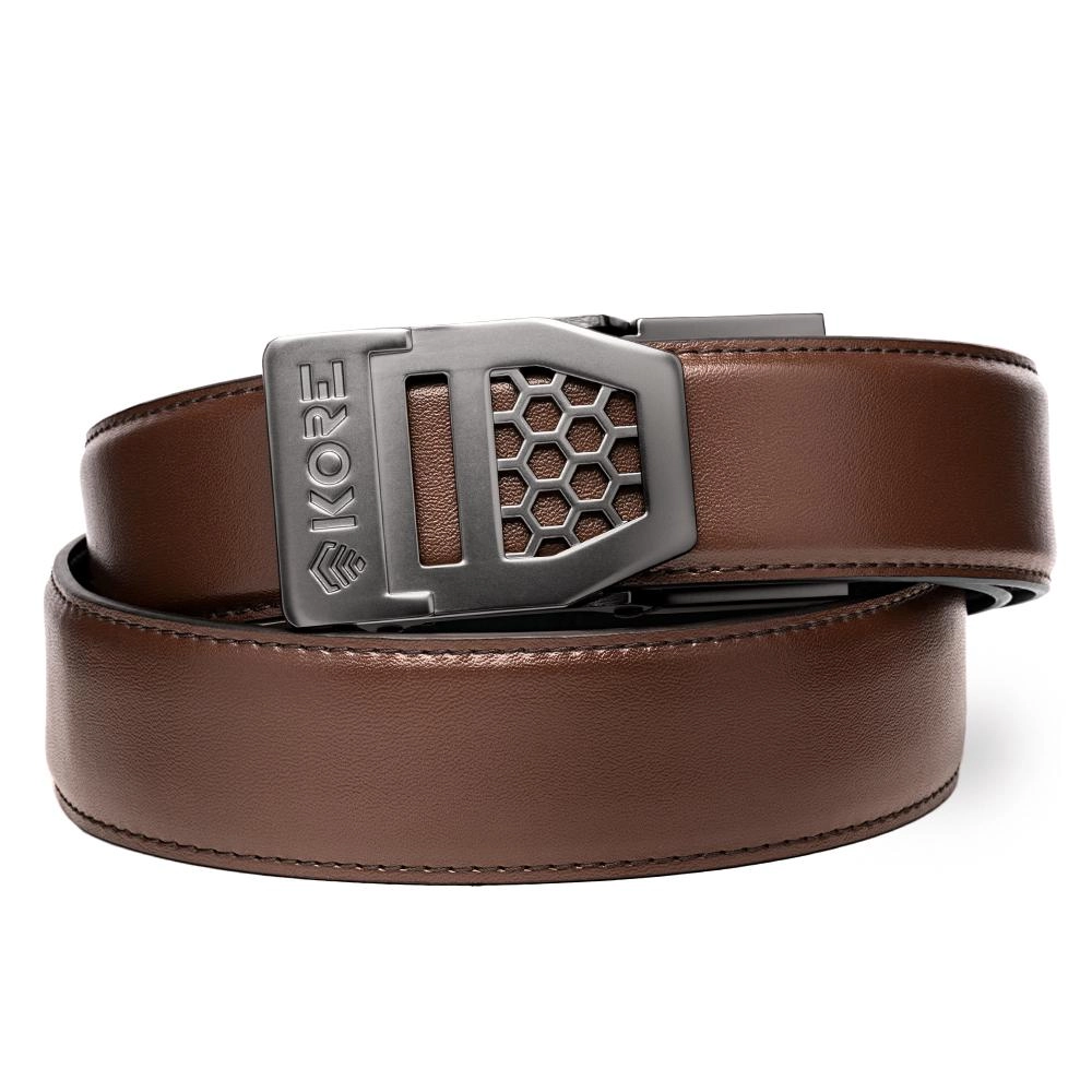 X SERIES BUCKLE  | BROWN ARMORTEK LEATHER GUN BELT 1.5"