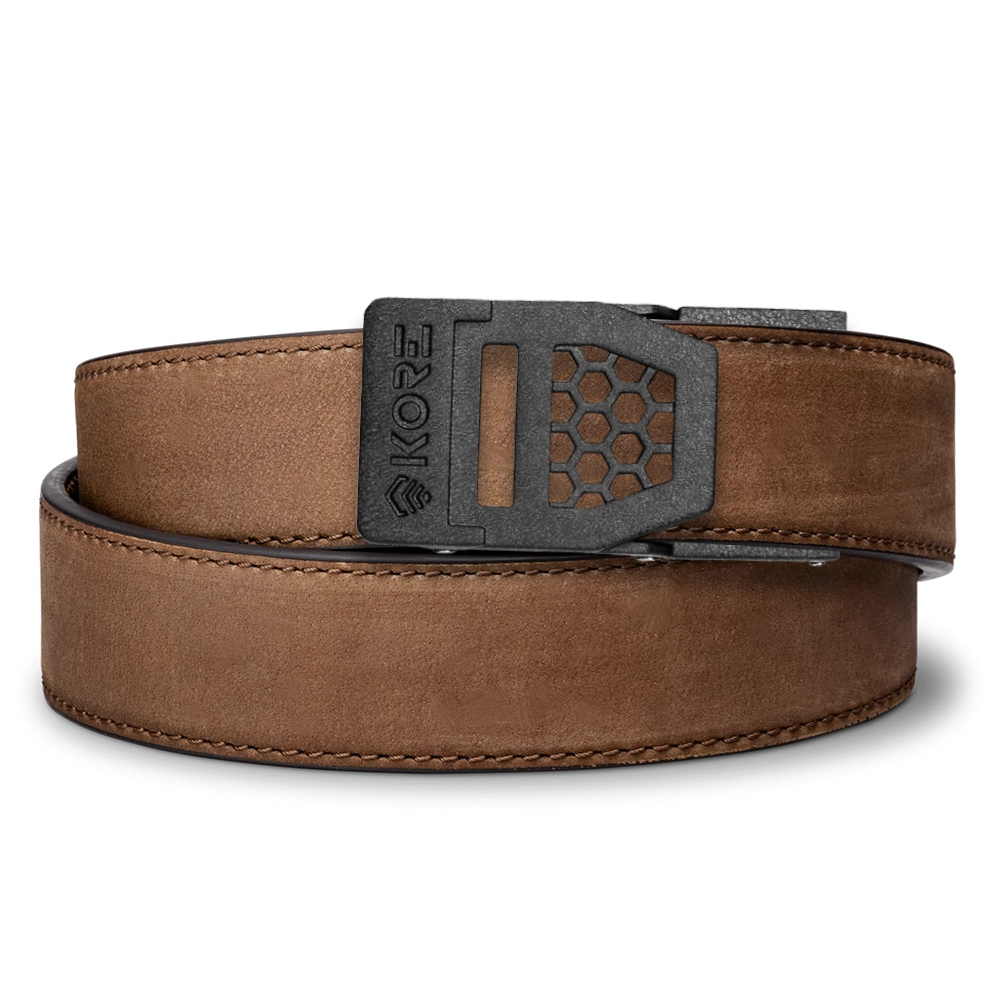 X SERIES BUCKLE  | BROWN BUFFALO LEATHER GUN BELT 1.5"