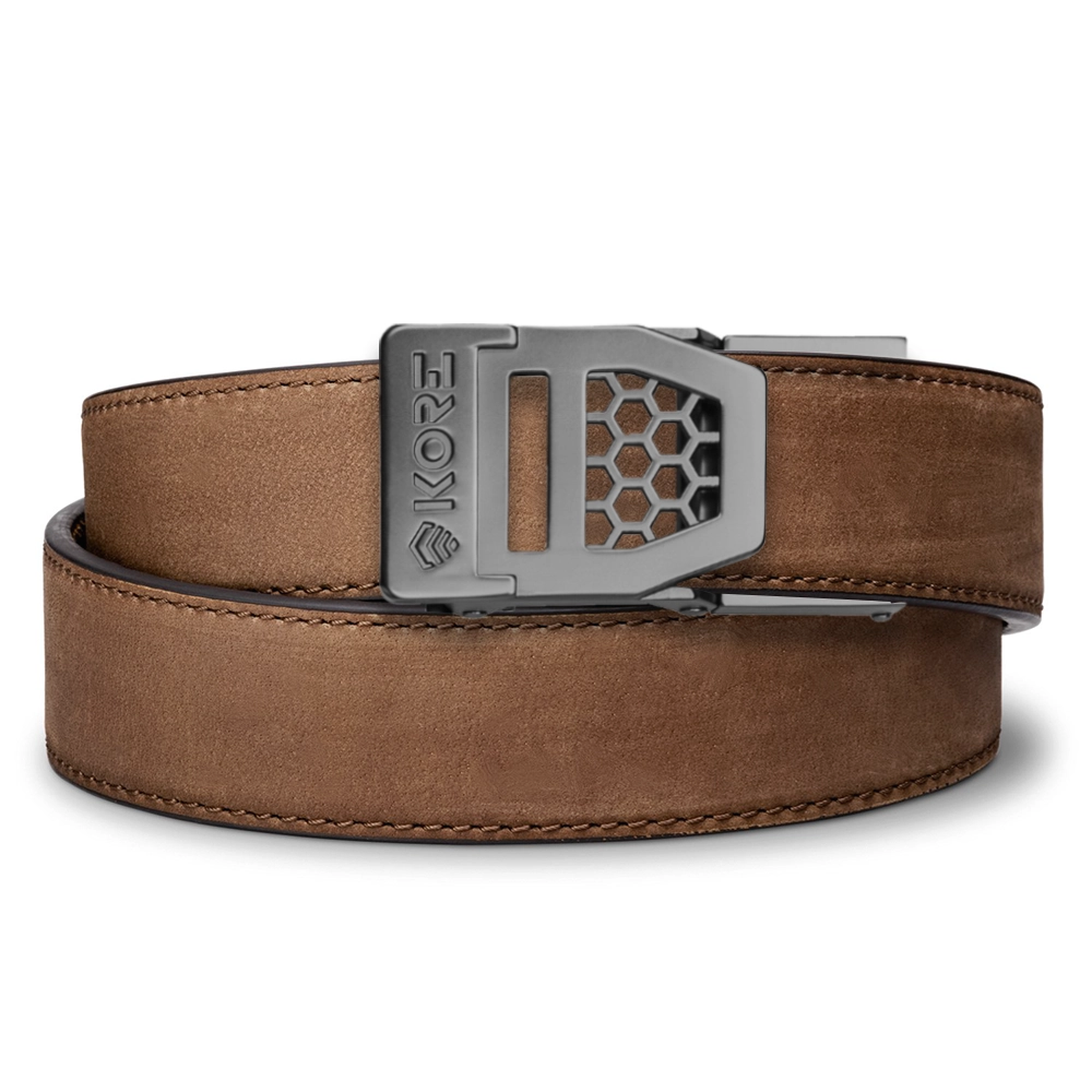 X SERIES BUCKLE  | BROWN BUFFALO LEATHER GUN BELT 1.5"