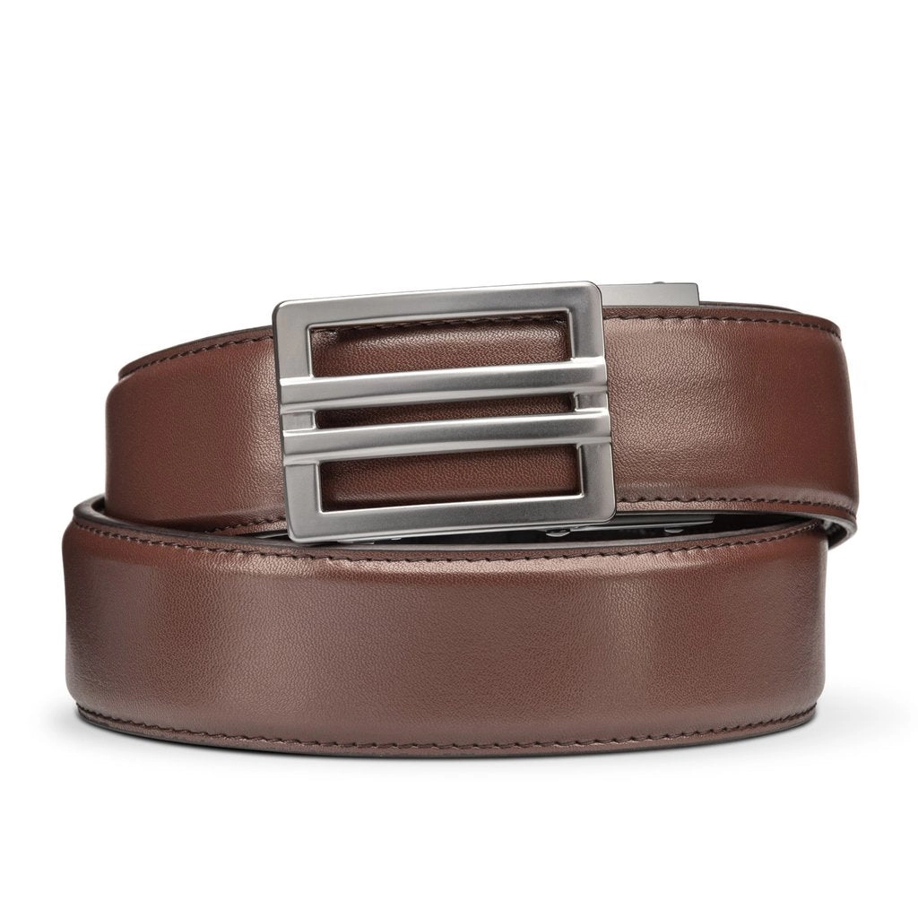 X SERIES BUCKLE  | BROWN LEATHER GUN BELT 1.5"