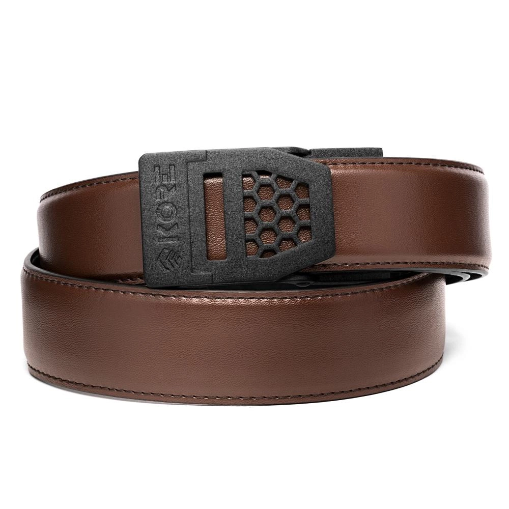 X SERIES BUCKLE  | BROWN LEATHER GUN BELT 1.5"