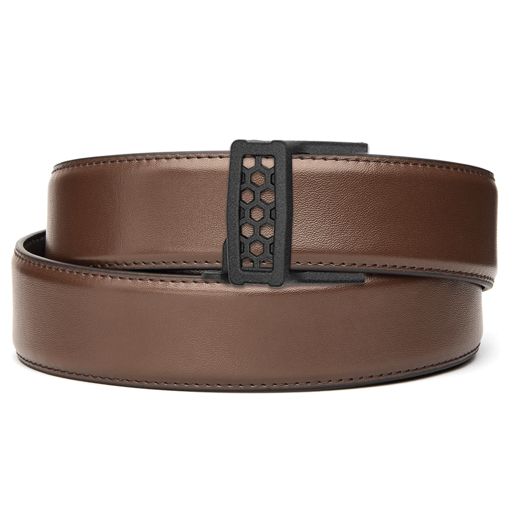 X SERIES BUCKLE  | BROWN LEATHER GUN BELT 1.5"