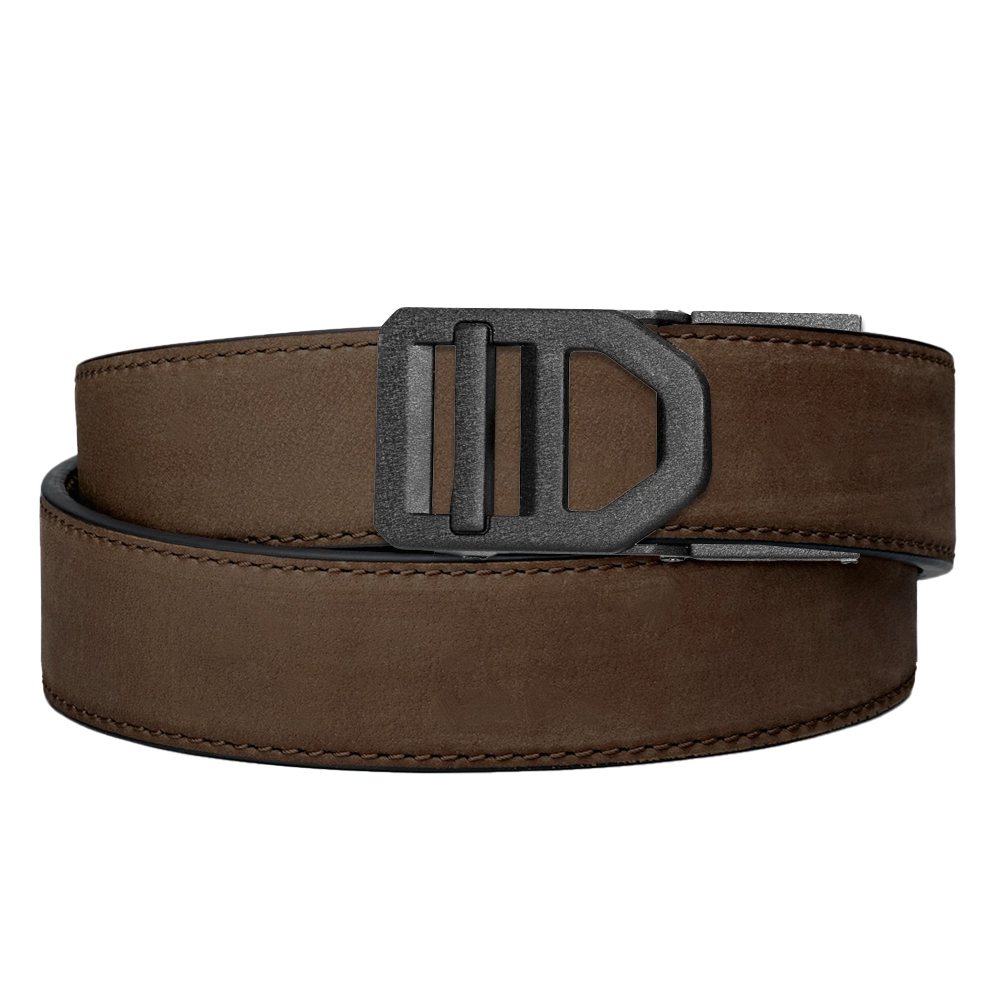 X SERIES BUCKLE  | COFFEE BUFFALO LEATHER GUN BELT 1.5"