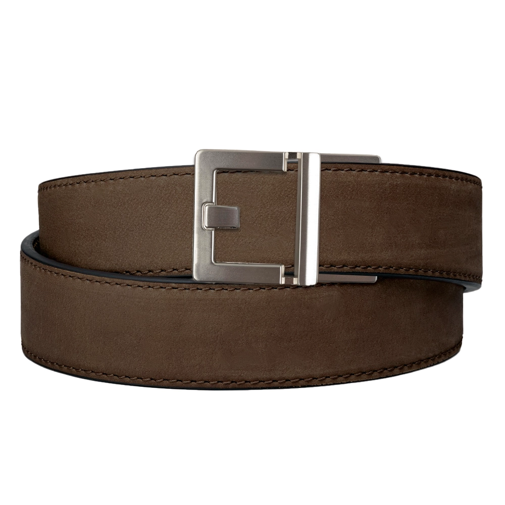 X SERIES BUCKLE  | COFFEE BUFFALO LEATHER GUN BELT 1.5"