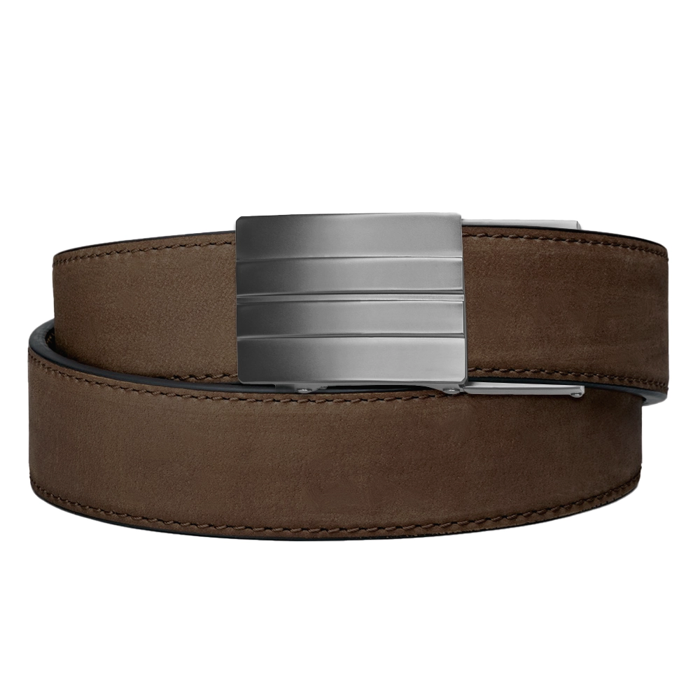 X SERIES BUCKLE  | COFFEE BUFFALO LEATHER GUN BELT 1.5"