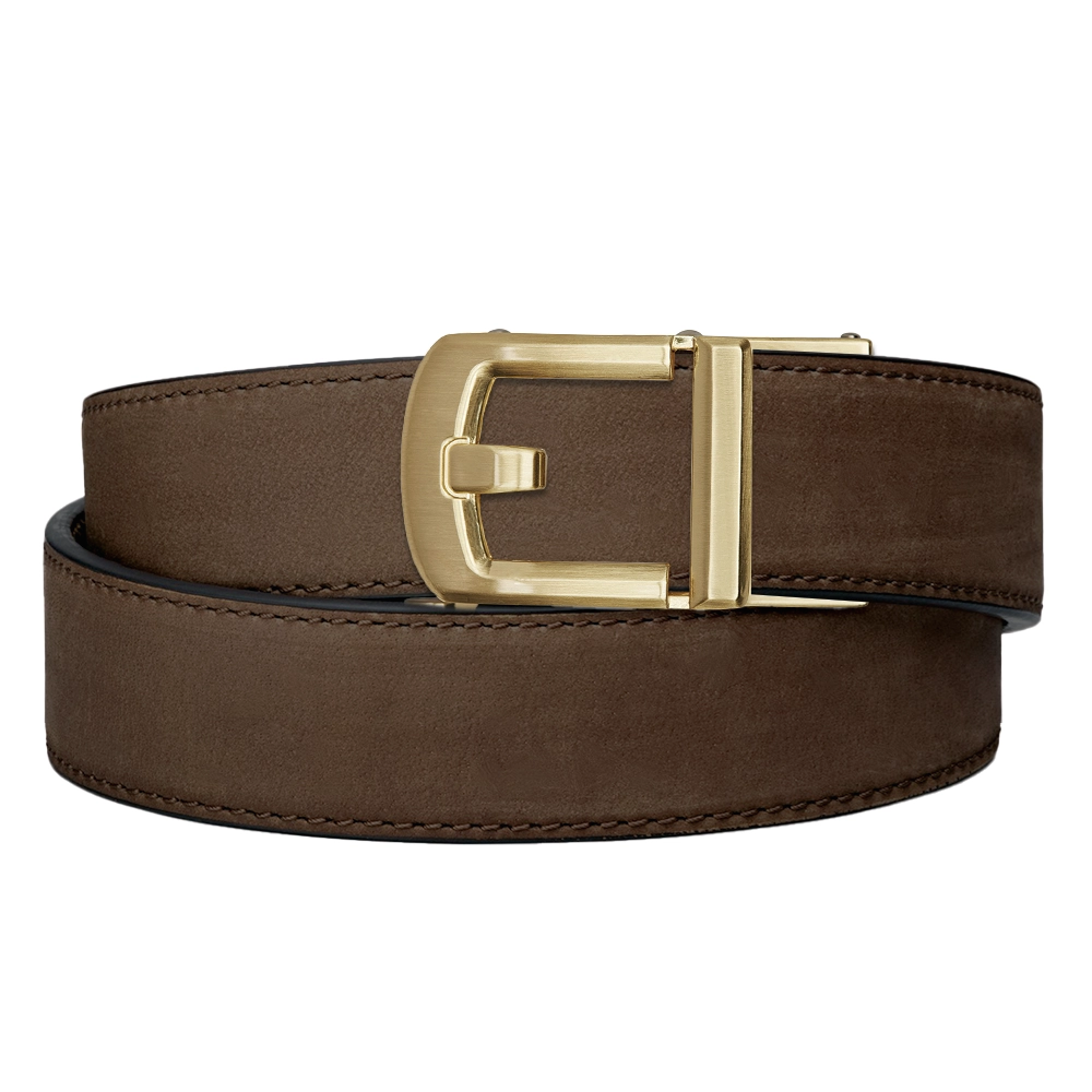 X SERIES BUCKLE  | COFFEE BUFFALO LEATHER GUN BELT 1.5"