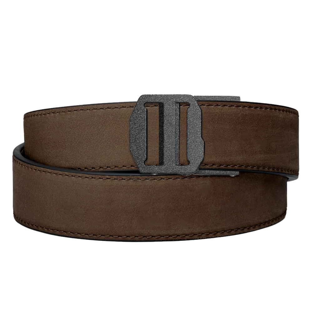 X SERIES BUCKLE  | COFFEE BUFFALO LEATHER GUN BELT 1.5"
