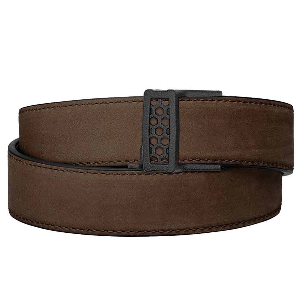 X SERIES BUCKLE  | COFFEE BUFFALO LEATHER GUN BELT 1.5"