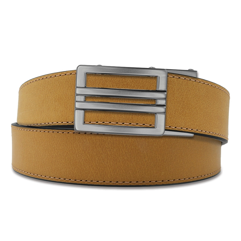 X SERIES BUCKLE  | TAN BUFFALO LEATHER GUN BELT 1.5"