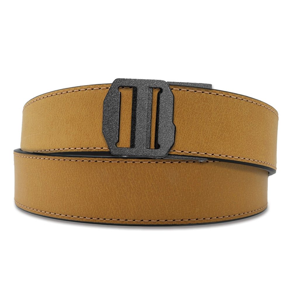 X SERIES BUCKLE  | TAN BUFFALO LEATHER GUN BELT 1.5"