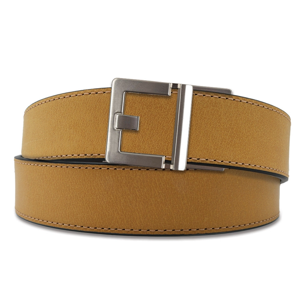 X SERIES BUCKLE  | TAN BUFFALO LEATHER GUN BELT 1.5"
