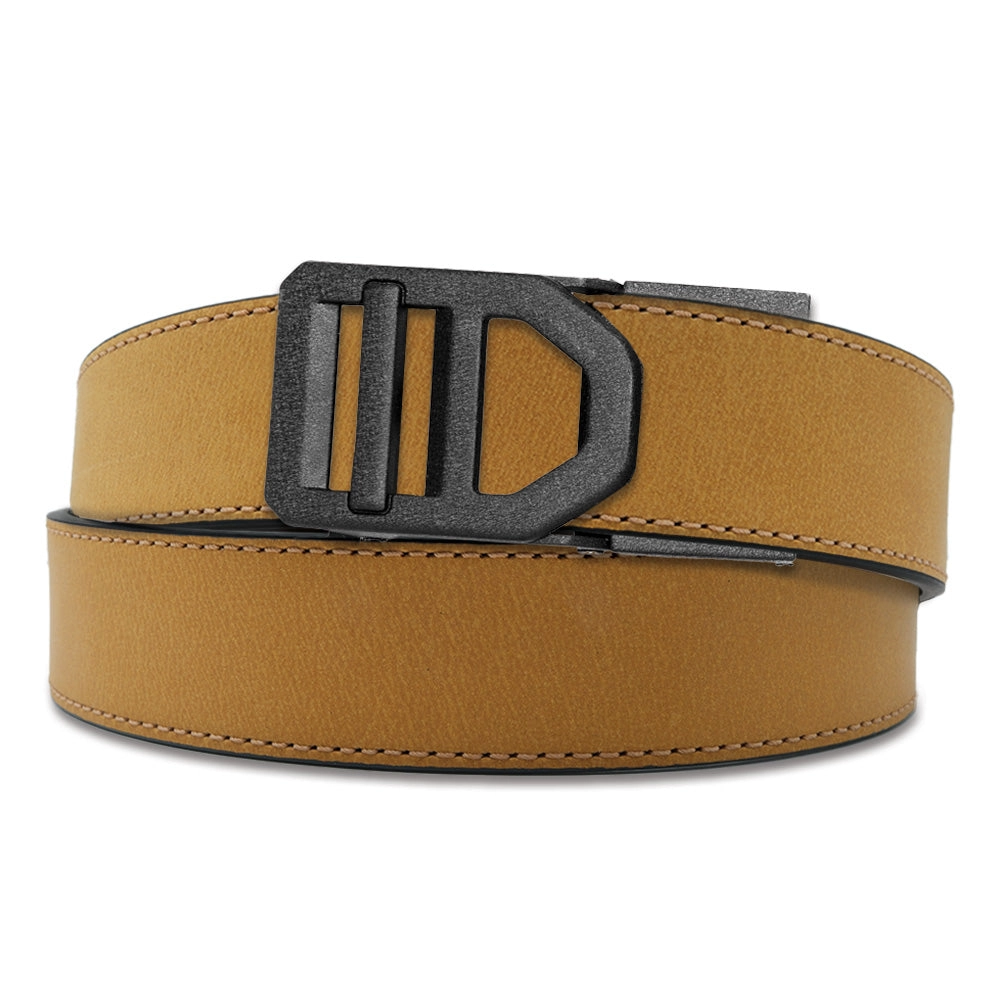 X SERIES BUCKLE  | TAN BUFFALO LEATHER GUN BELT 1.5"