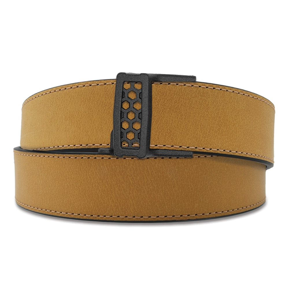 X SERIES BUCKLE  | TAN BUFFALO LEATHER GUN BELT 1.5"