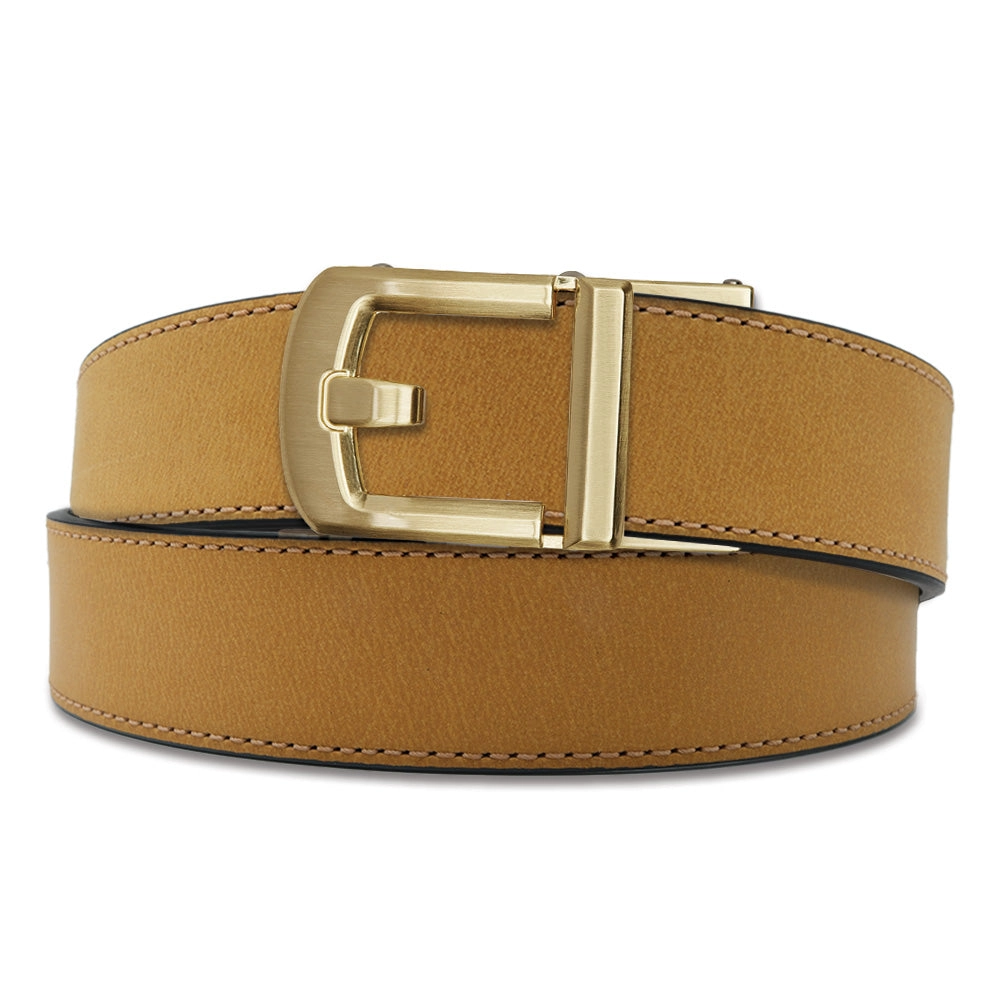 X SERIES BUCKLE  | TAN BUFFALO LEATHER GUN BELT 1.5"