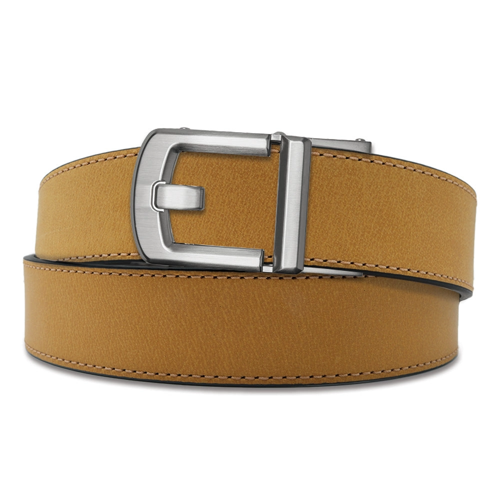 X SERIES BUCKLE  | TAN BUFFALO LEATHER GUN BELT 1.5"