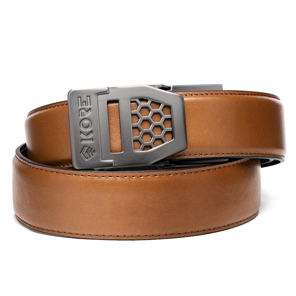 X SERIES BUCKLE  | TAN LEATHER GUN BELT 1.5"