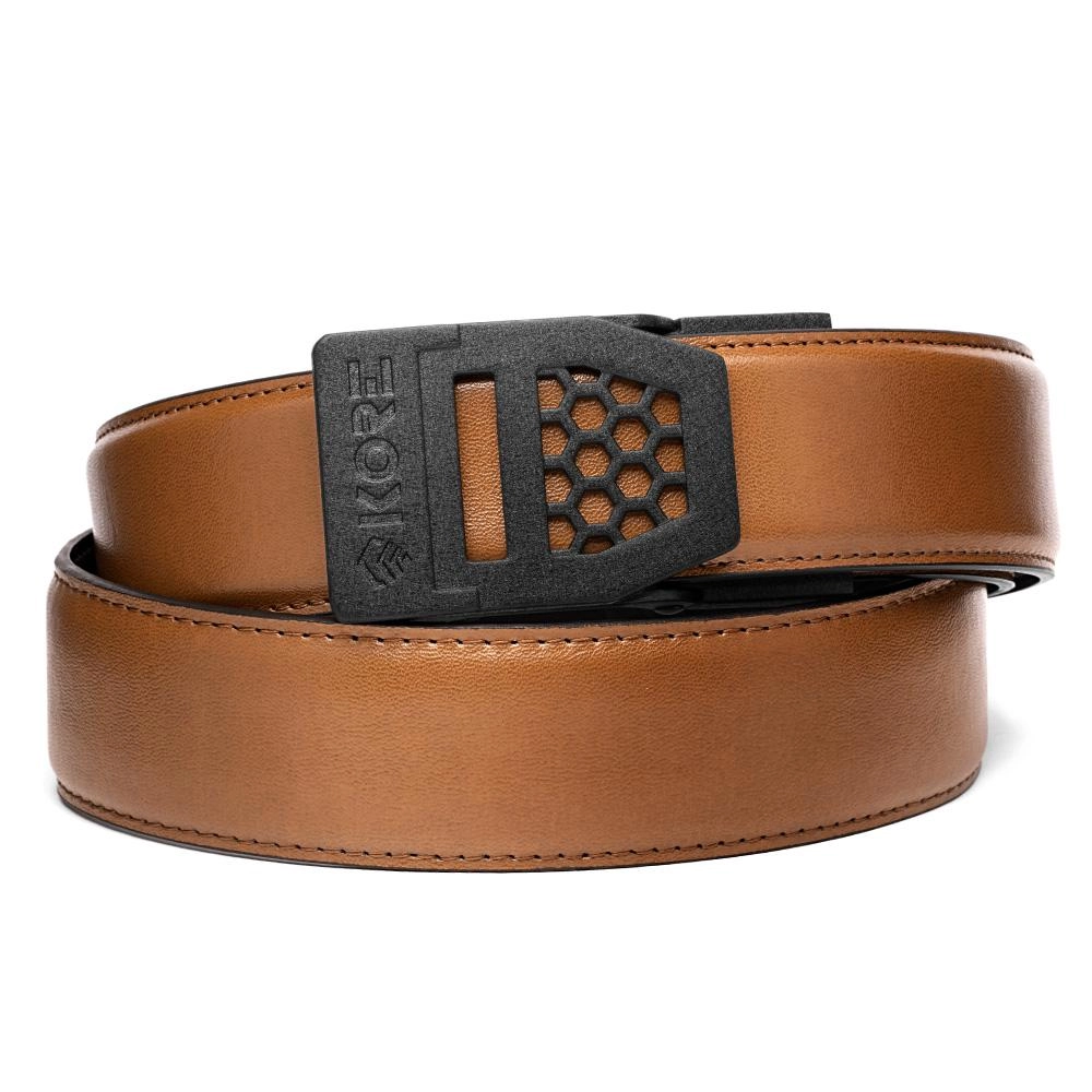 X SERIES BUCKLE  | TAN LEATHER GUN BELT 1.5"